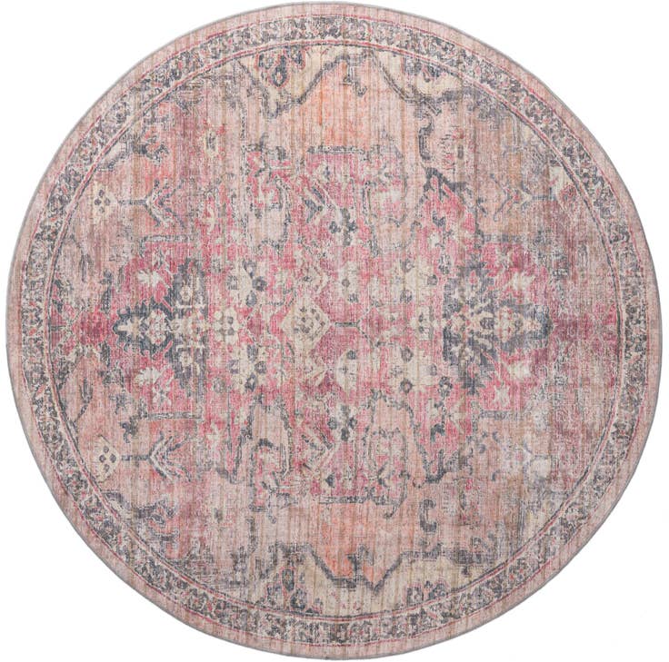 Vue détaillée : 240cm x 240cm Lavable Nostalgia Tapis Rond