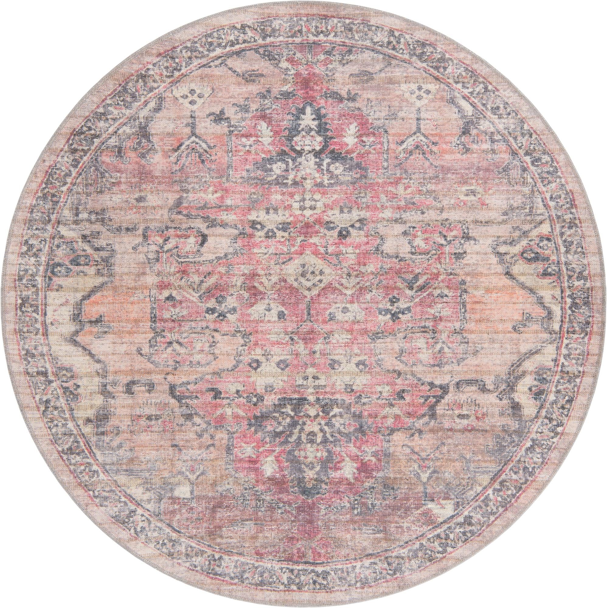 6' x 6' Washable Nostalgia Round Rug