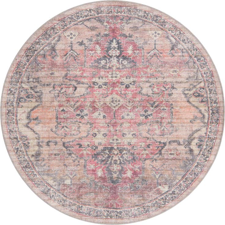 Vue détaillée : 185cm x 185cm Lavable Nostalgia Tapis Rond