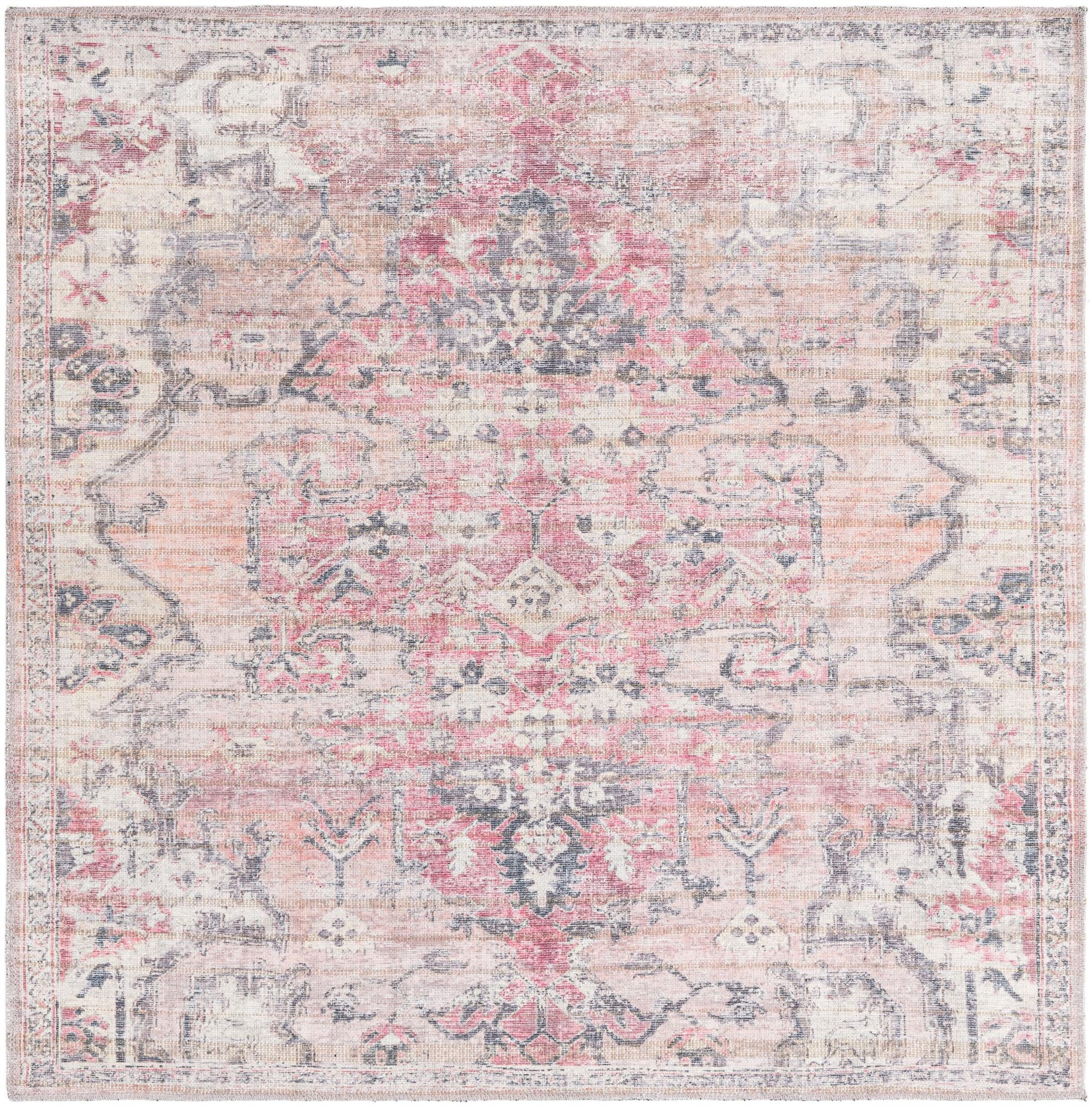 5' 3 x 5' 3 Washable Nostalgia Square Rug
