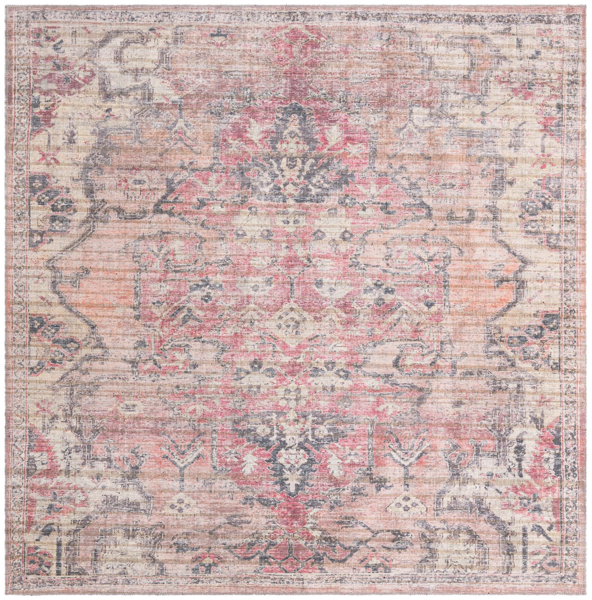 7' 3 x 7' 3 Washable Nostalgia Square Rug