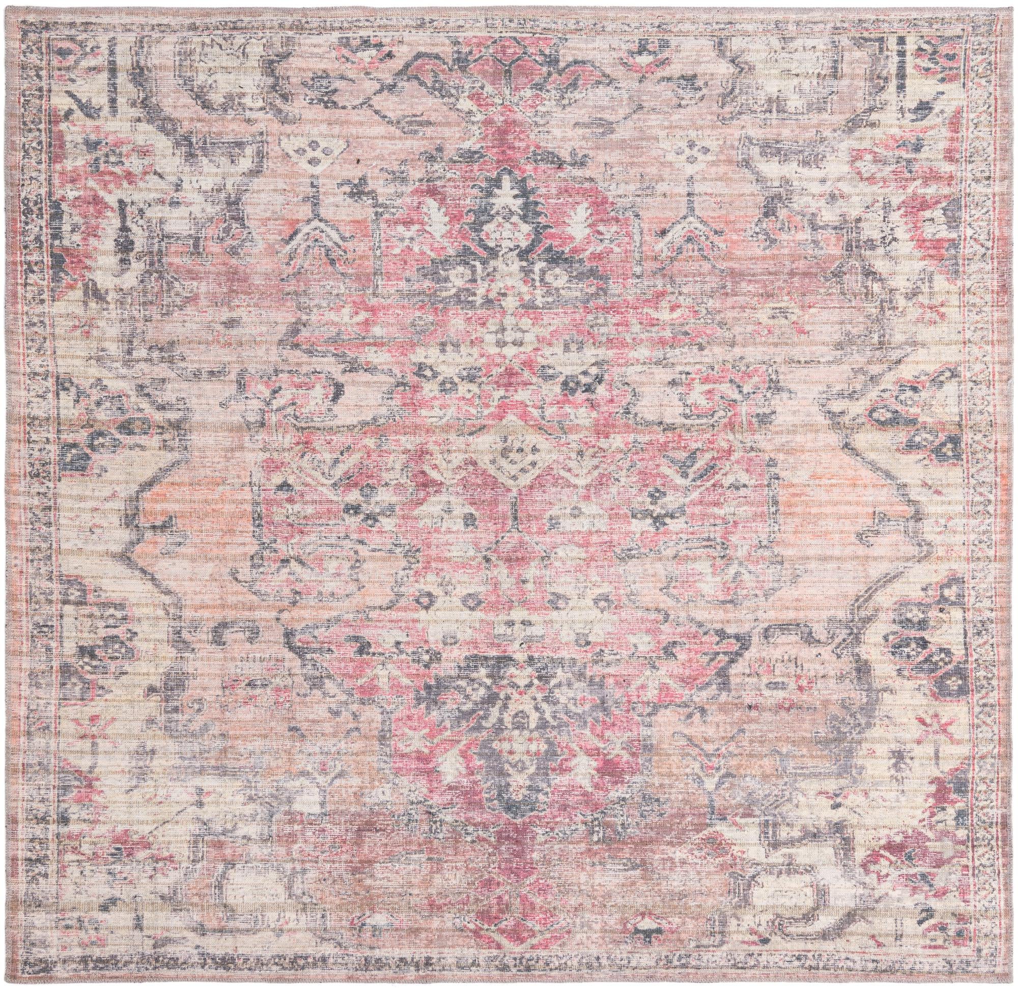 7' 10 x 7' 10 Washable Nostalgia Square Rug