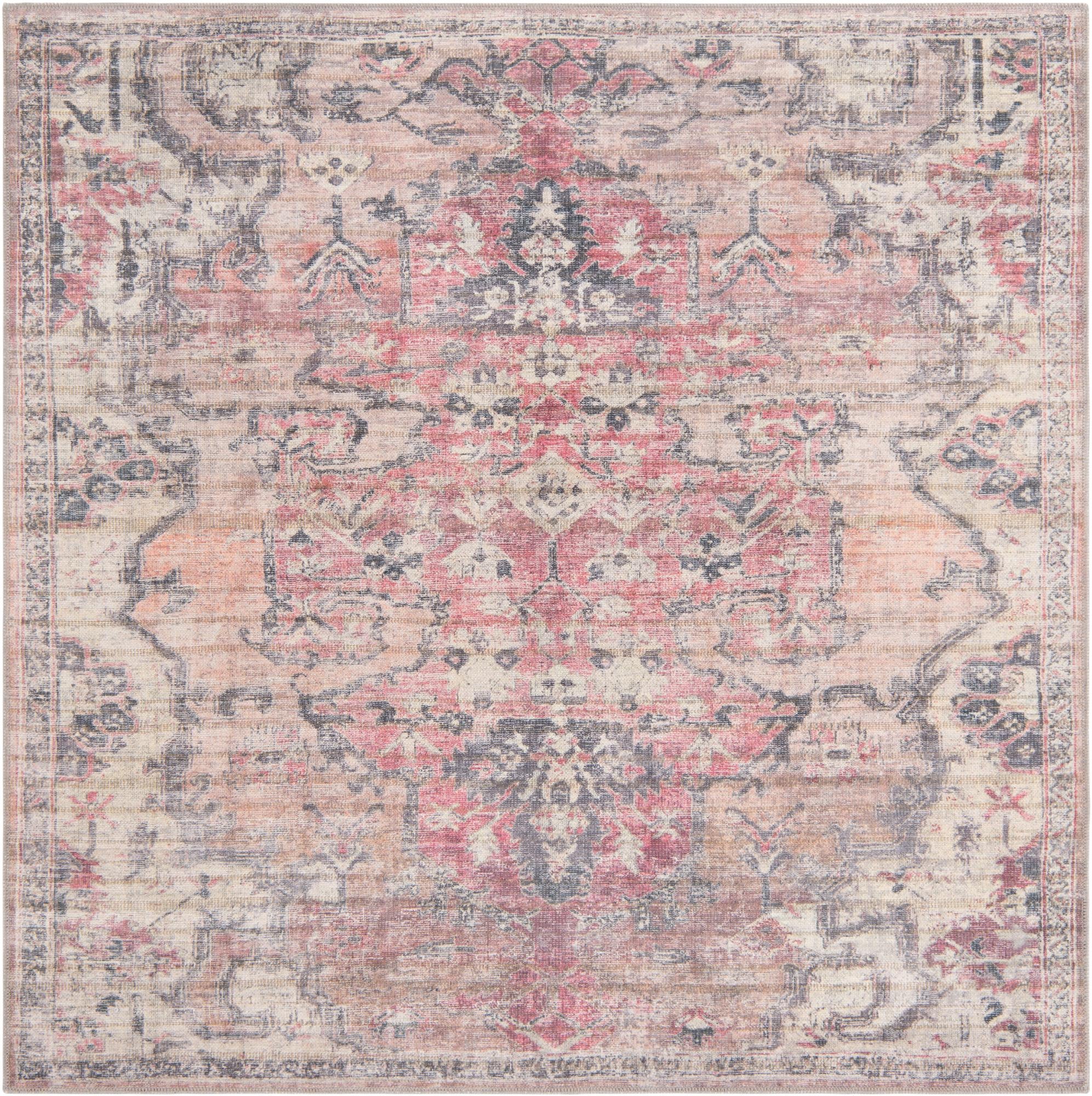 6' x 6' Washable Nostalgia Square Rug