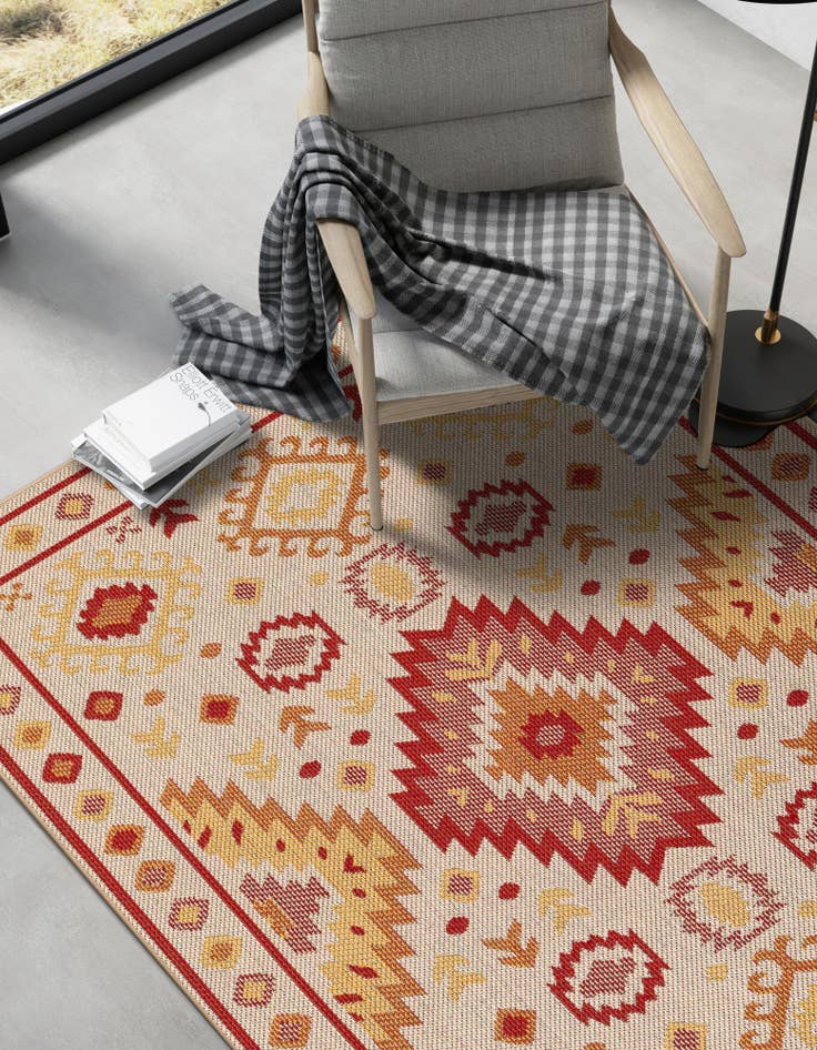 Detail image of 4' x 6'  Washable Baja Indoor / Outdoor Rug