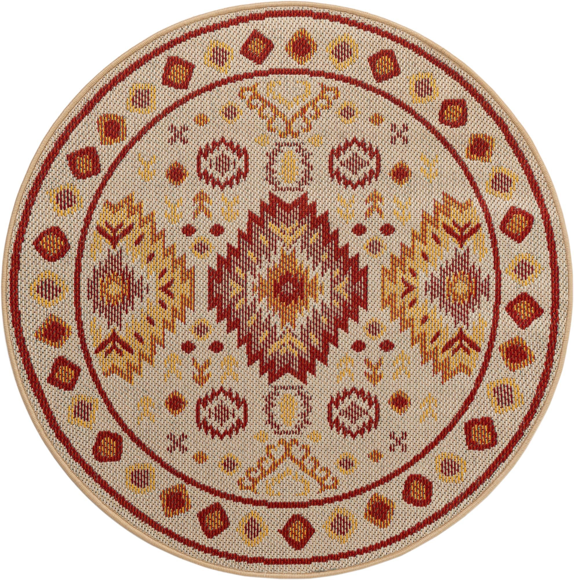 Rug Beige and Rust Red Swatch link