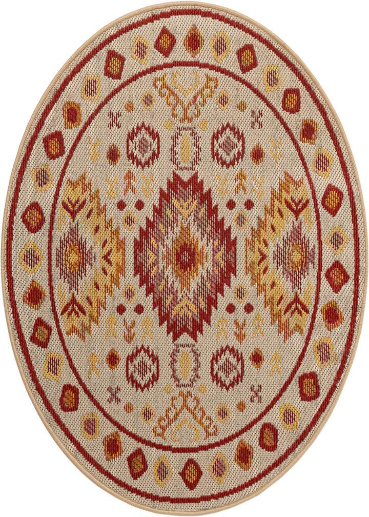 4' x 4' Easy-Clean Baja Indoor / Outdoor Round Rug