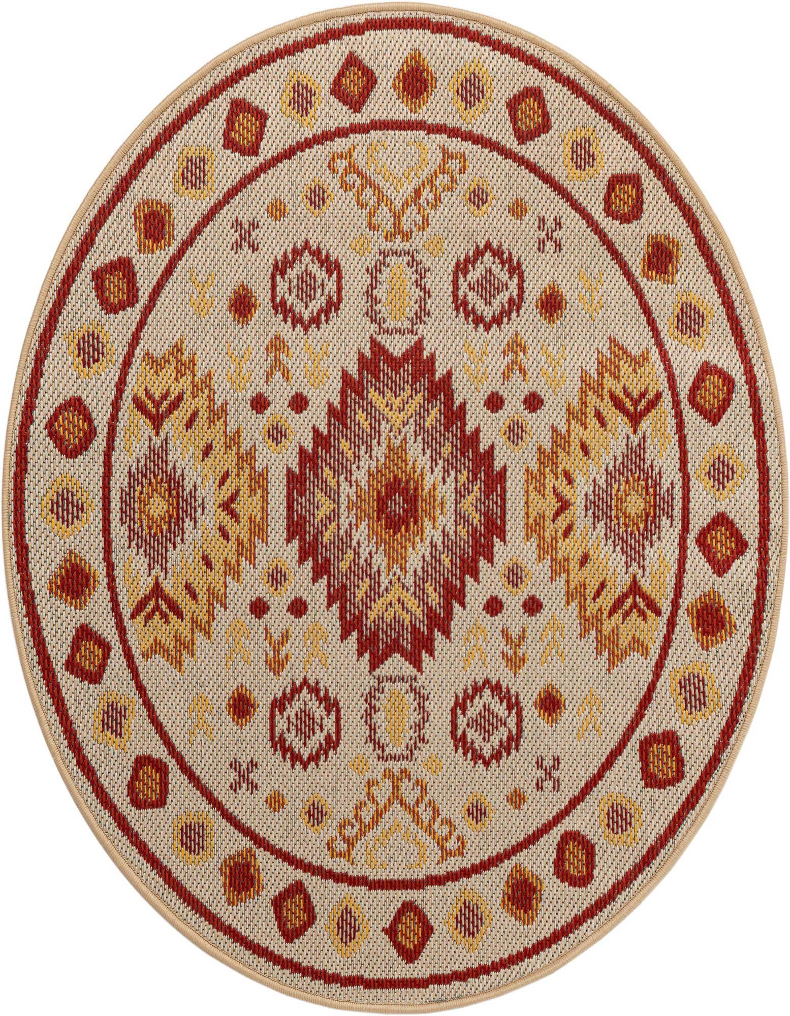 4' x 4' Easy-Clean Baja Indoor / Outdoor Round Rug
