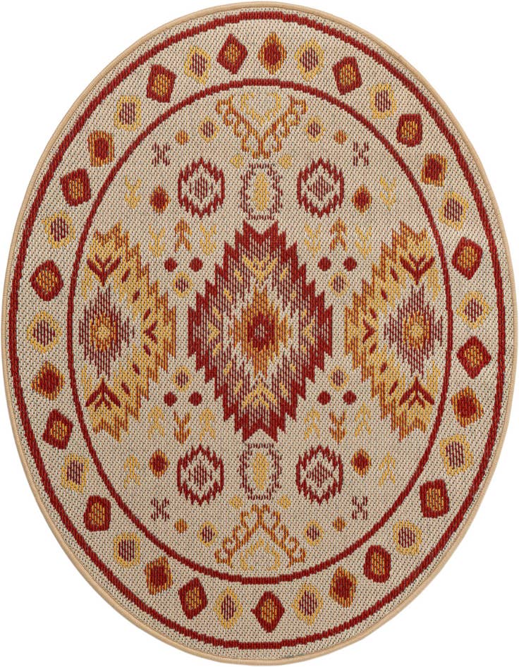 Detail image of 4' x 4' Easy-Clean Baja Indoor / Outdoor Round Rug