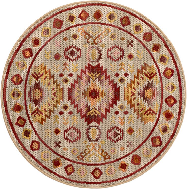 Detail image of 4' x 4' Easy-Clean Baja Indoor / Outdoor Round Rug