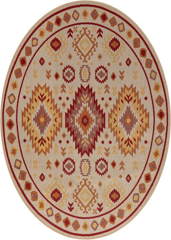 7' 10 x 7' 10 Easy-Clean Baja Indoor / Outdoor Round Rug