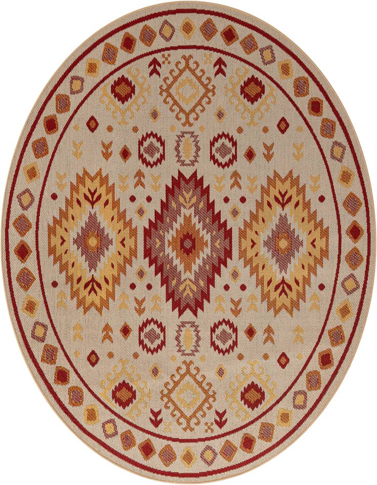 Detail image of 7' 10 x 7' 10 Easy-Clean Baja Indoor / Outdoor Round Rug