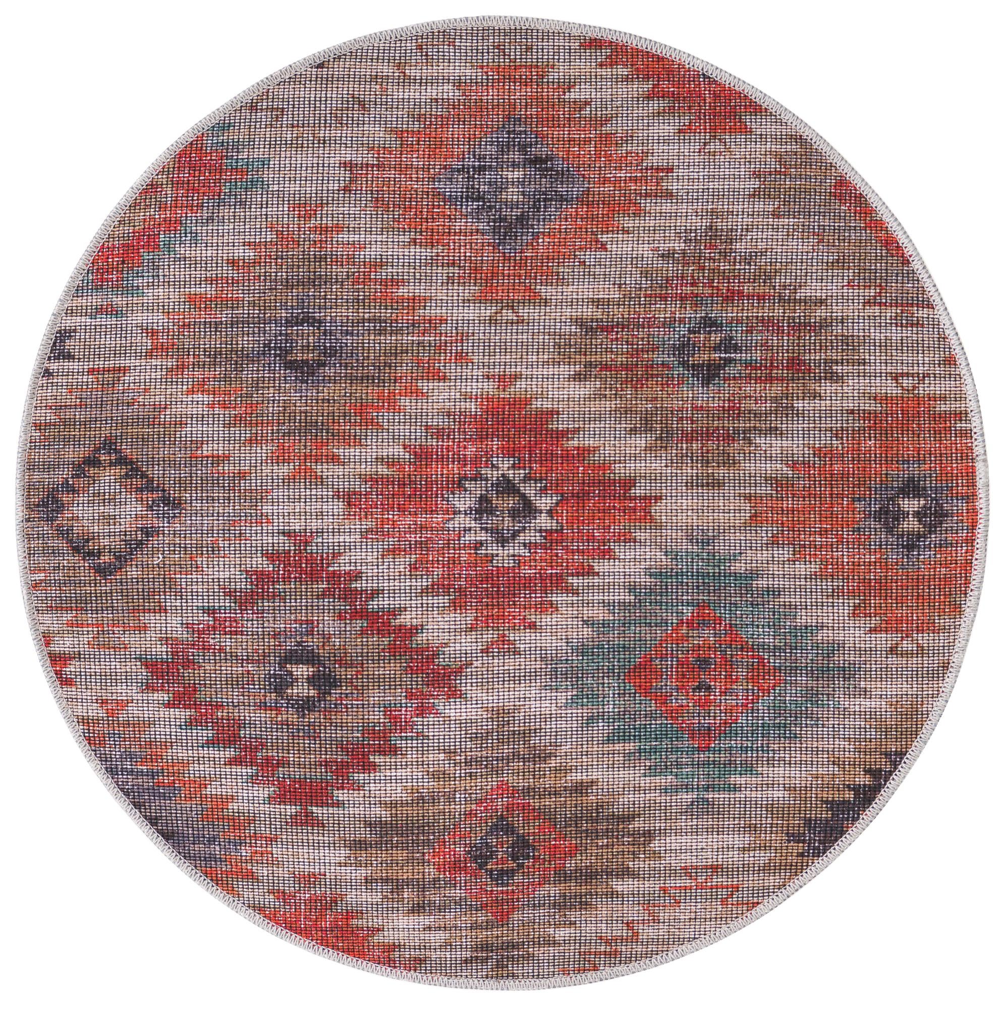 3' 3 x 3' 3 Washable Sisu Round Rug