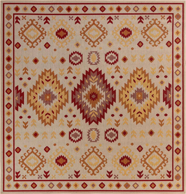 Detail image of 10' x 10' Easy-Clean Baja Indoor / Outdoor Square Rug