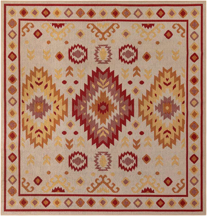 7' 10 x 7' 10 Easy-Clean Baja Indoor / Outdoor Square Rug