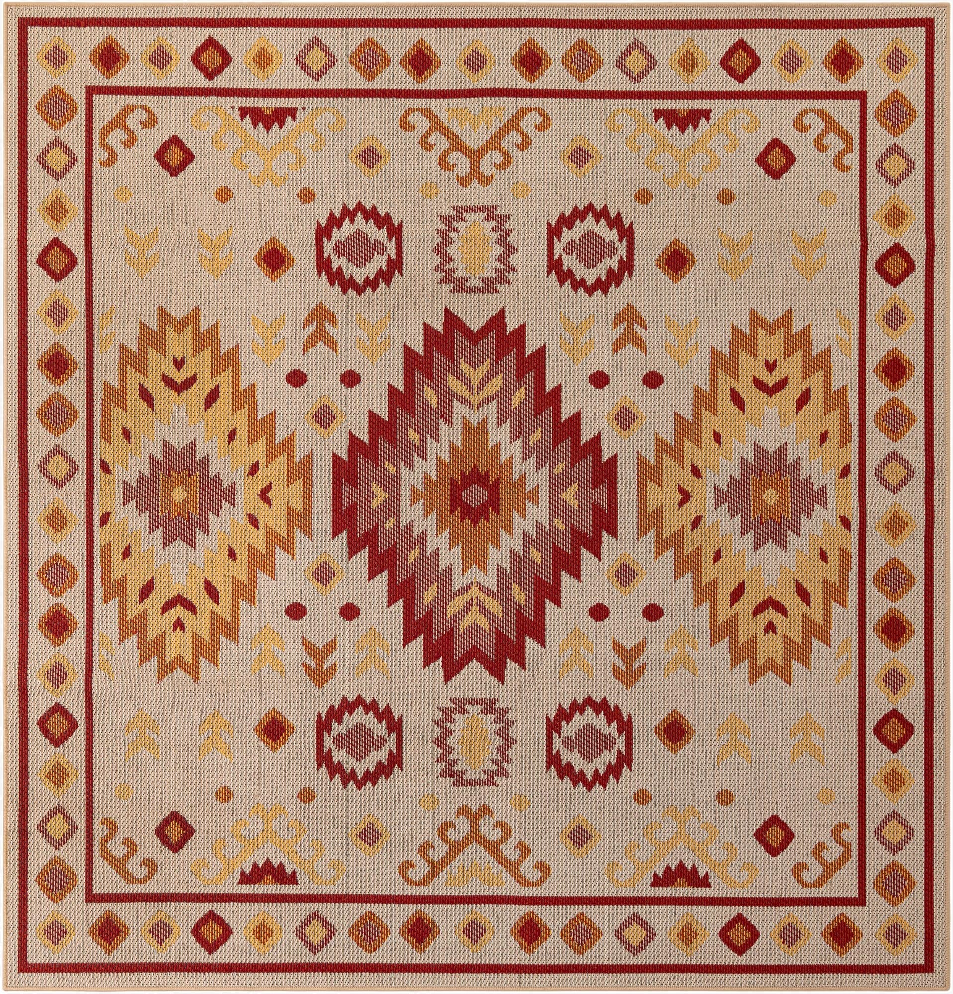 7' 10 x 7' 10  Washable Baja Indoor / Outdoor Square Rug