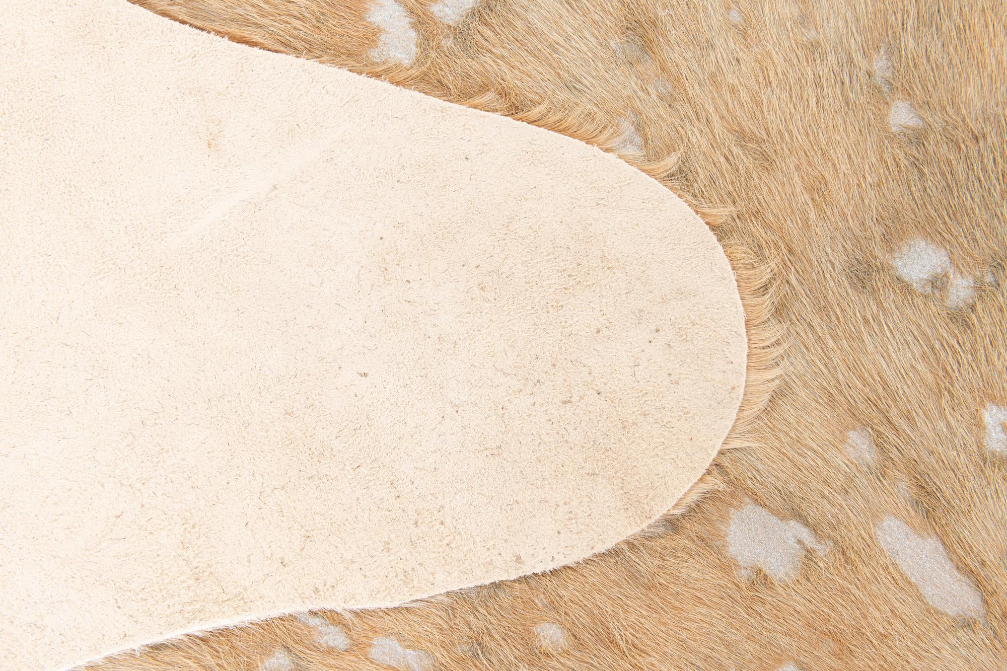 6' 5 x 6' 11 Cowhide Leather Freeform Rug