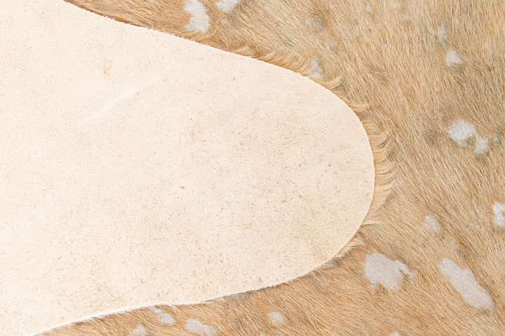 6' 5 x 6' 11 Cowhide Leather Freeform Rug