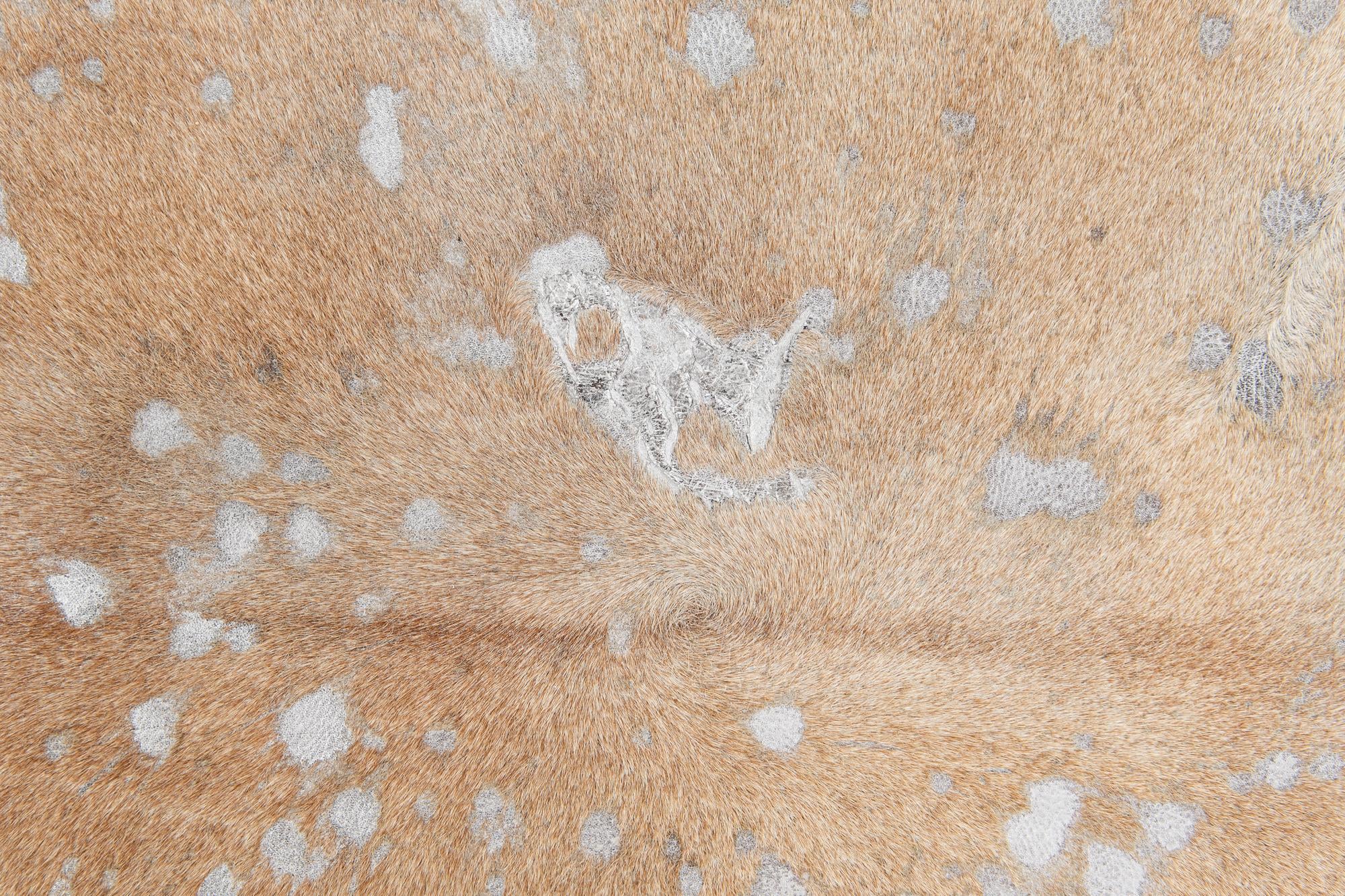 6' 2 x 7' 3 Cowhide Leather Freeform Rug