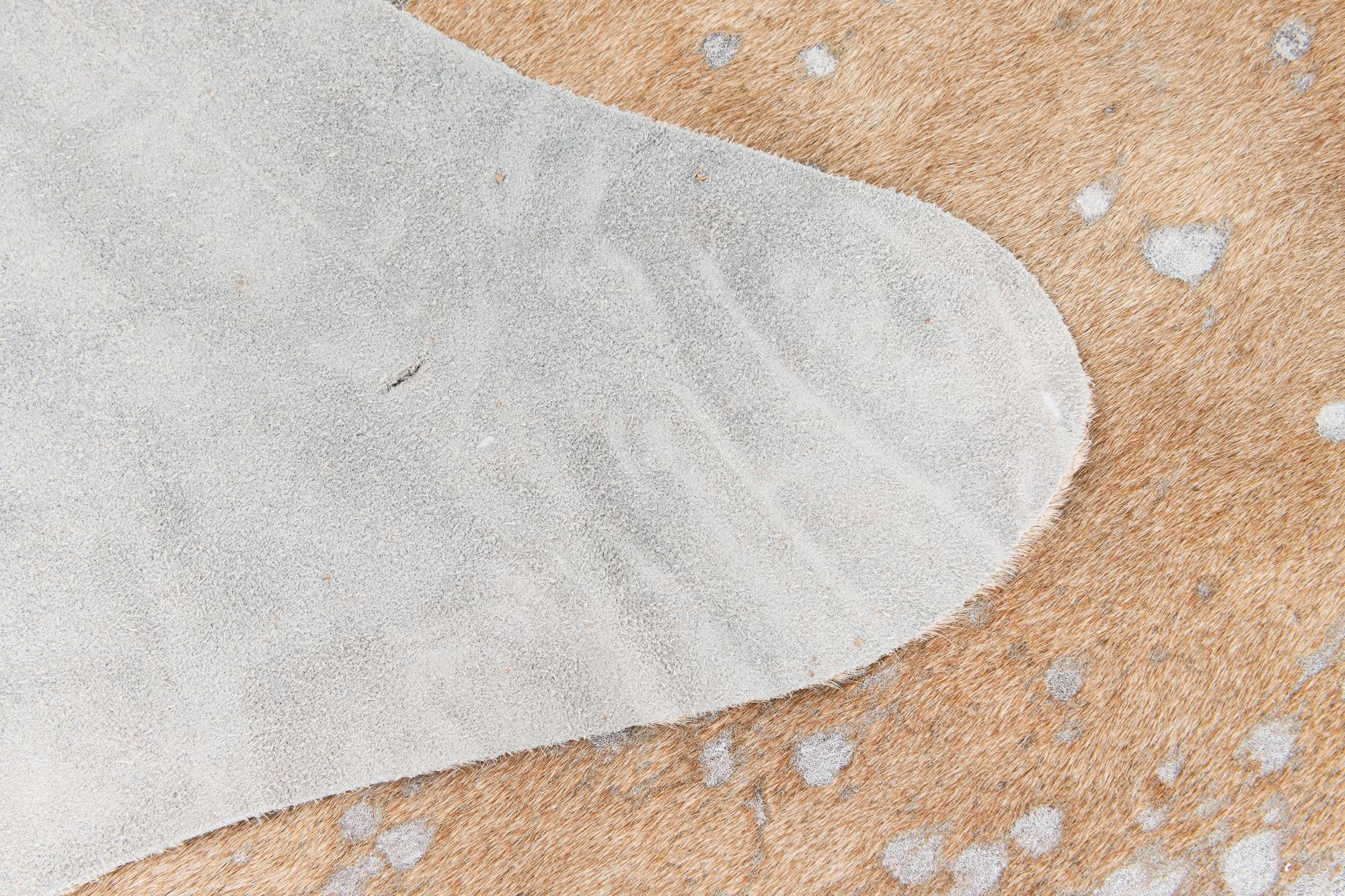 6' 2 x 7' 3 Cowhide Leather Freeform Rug