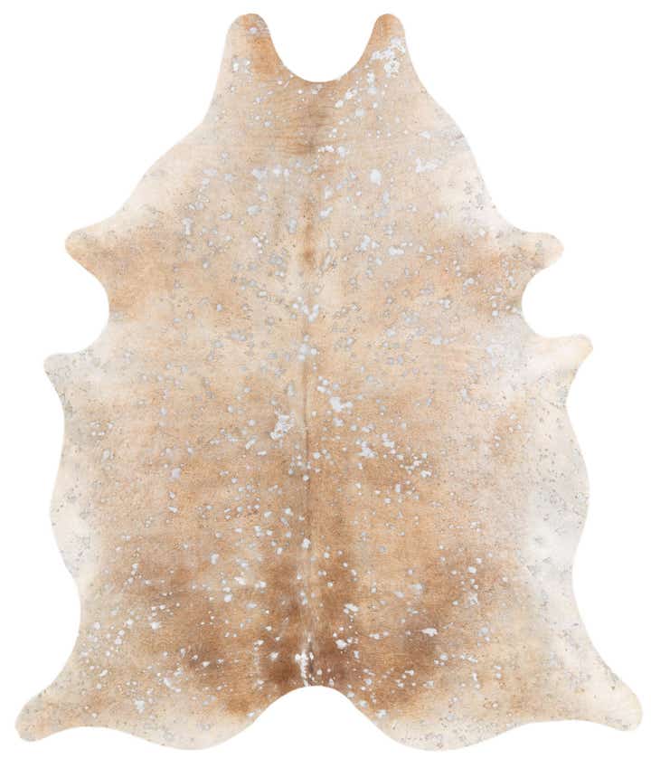 6' 2 x 7' 3 Cowhide Leather Freeform Rug