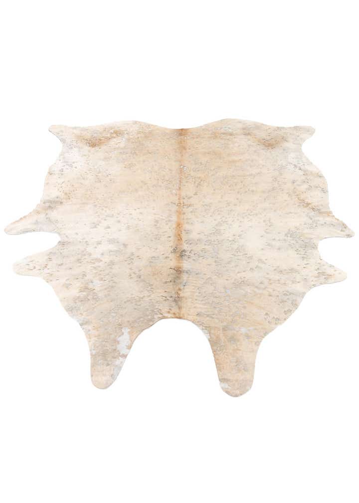 6' 3 x 7' Cowhide Leather Freeform Rug