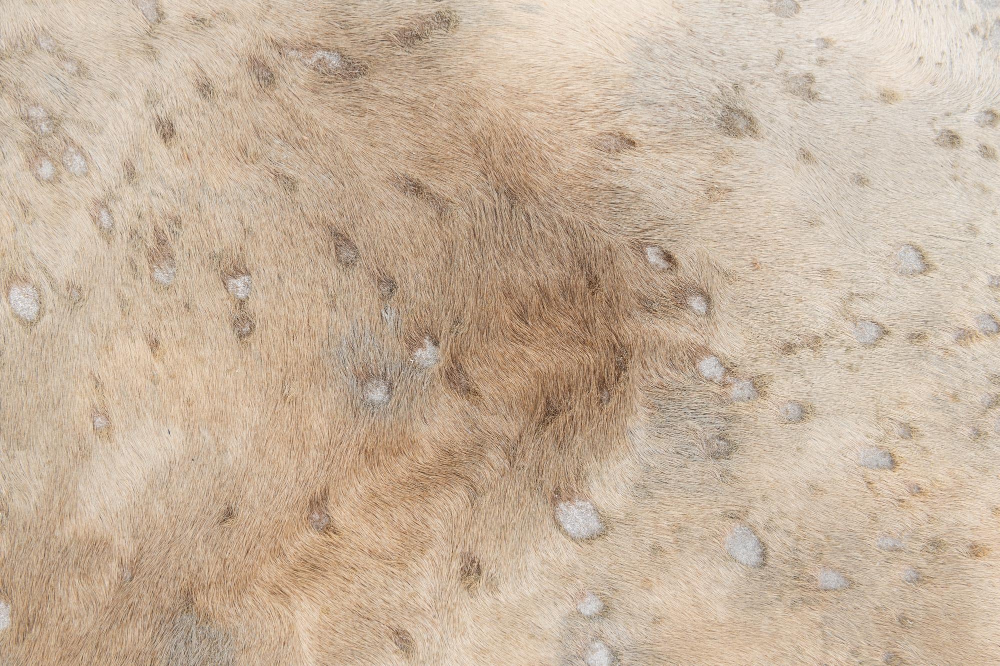 6' 3 x 7' Cowhide Leather Freeform Rug