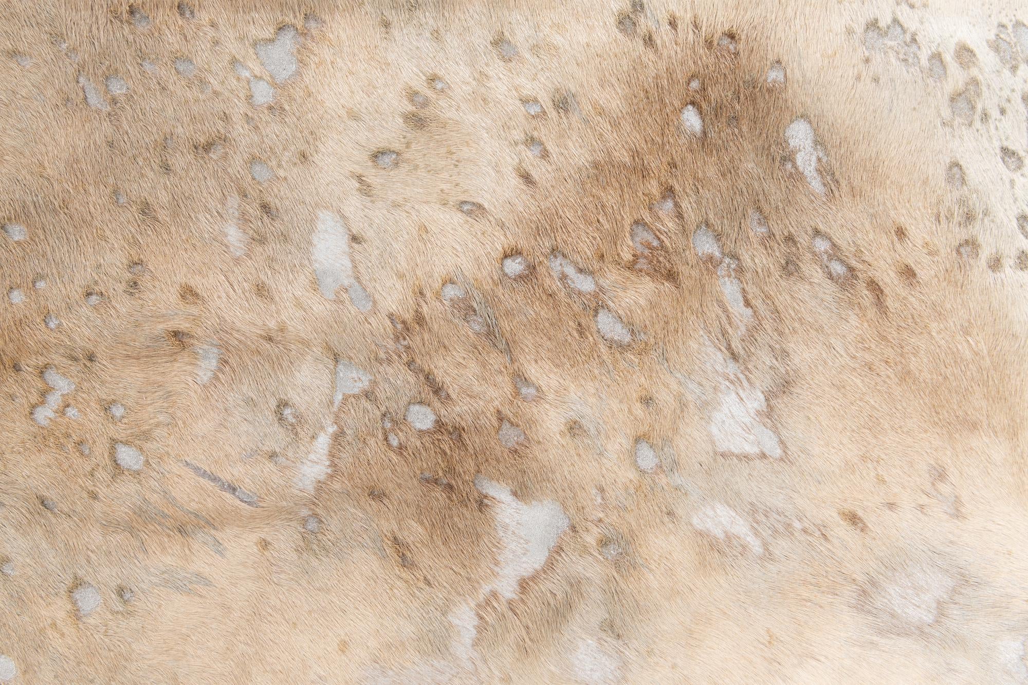 6' 3 x 7' Cowhide Leather Freeform Rug