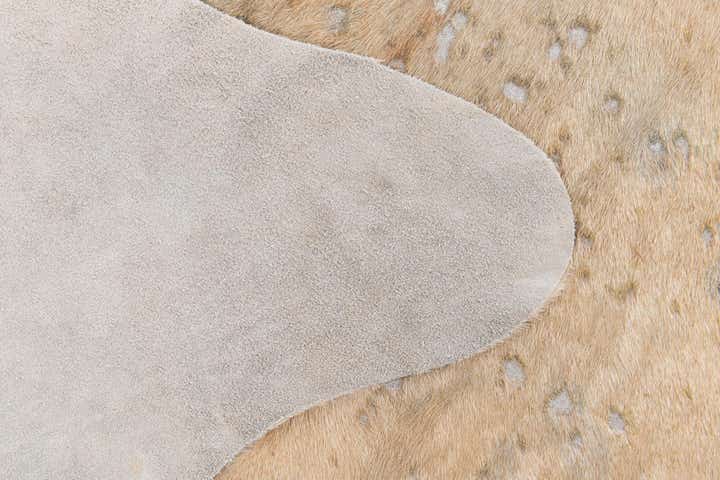 6' 3 x 7' Cowhide Leather Freeform Rug