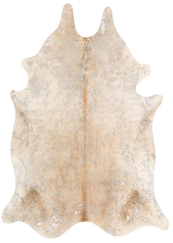 6' 3 x 7' Cowhide Leather Freeform Rug