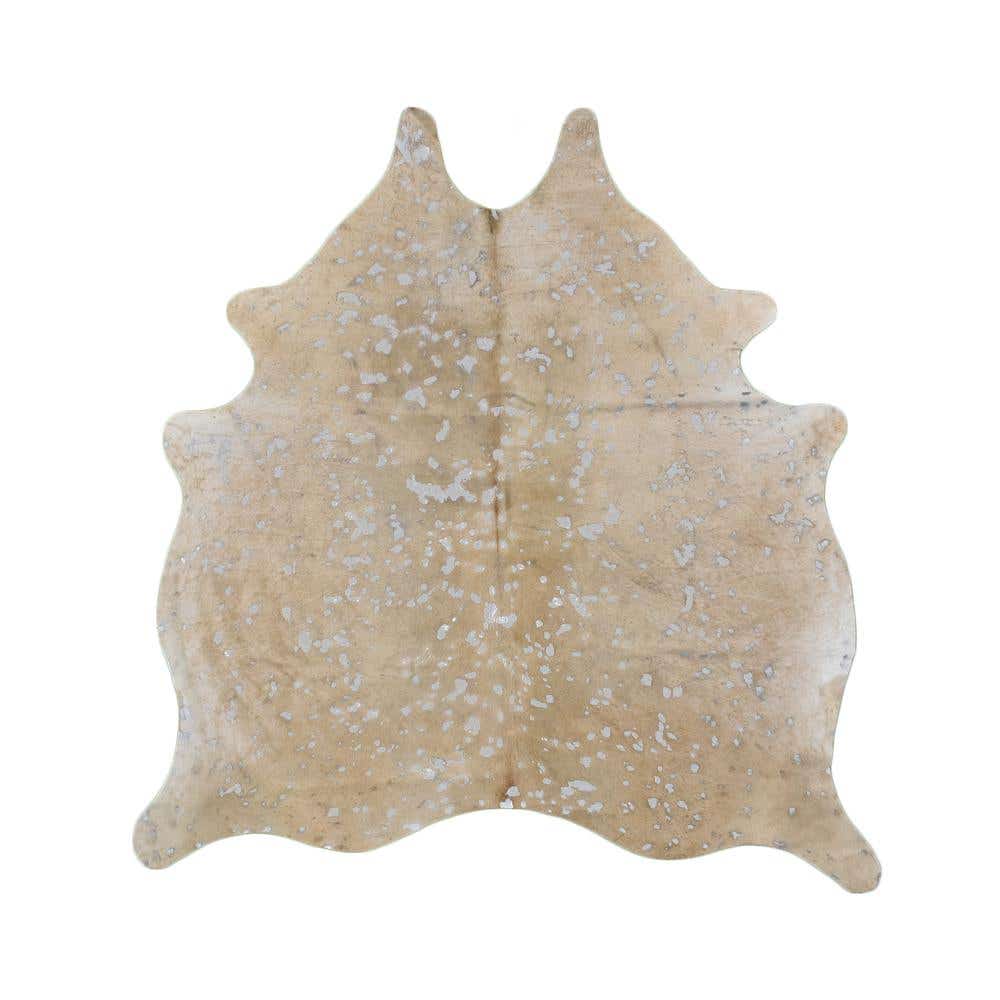 5' 7 x 6' 3 Cowhide Leather Rug