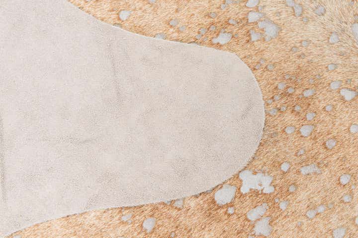 6' 8 x 7' 4 Cowhide Leather Square Rug