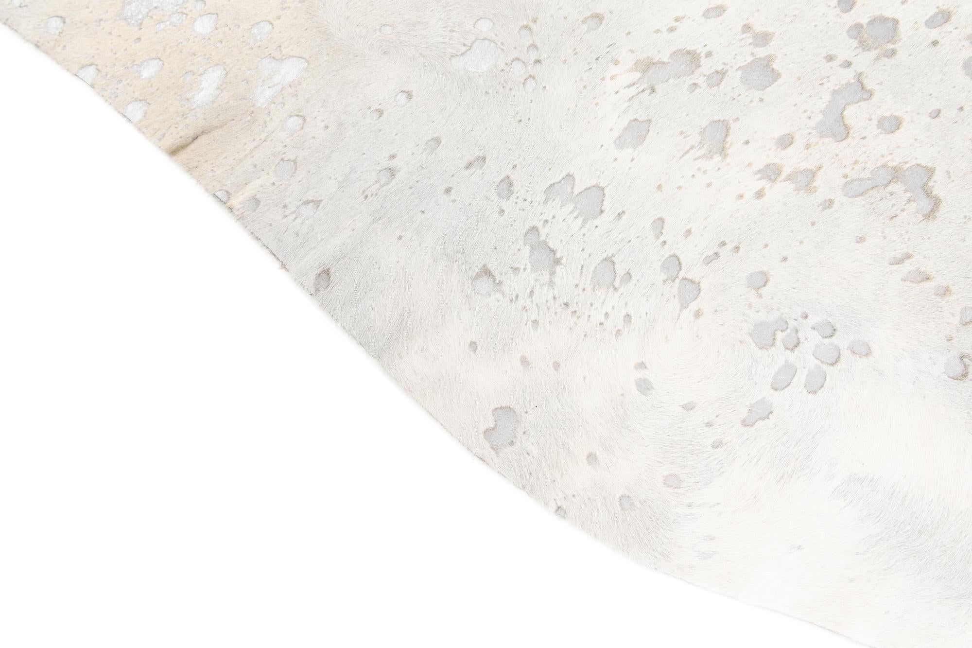 7' 1 x 7' 10 Cowhide Leather Square Rug
