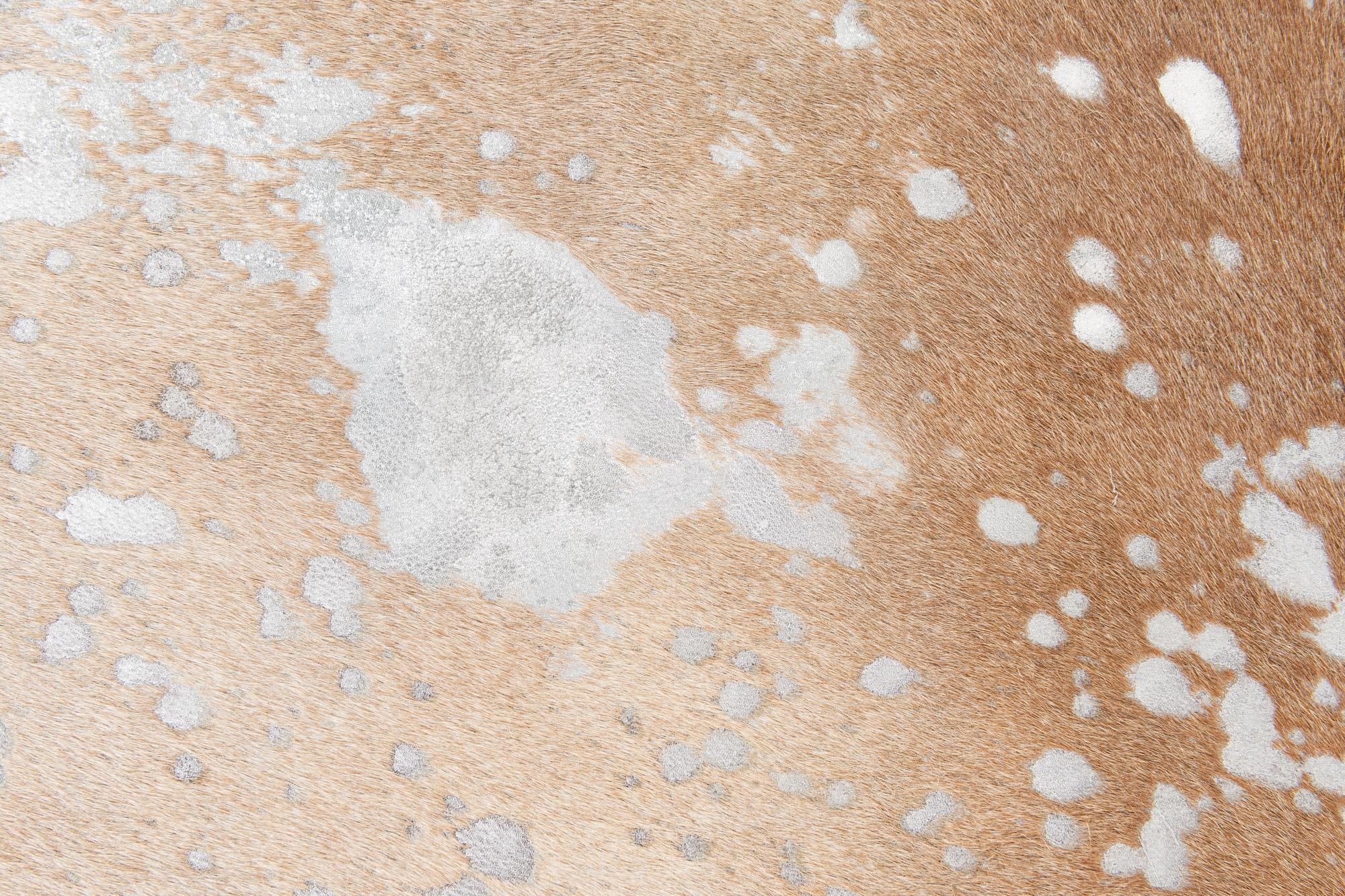 7' 1 x 7' 10 Cowhide Leather Square Rug