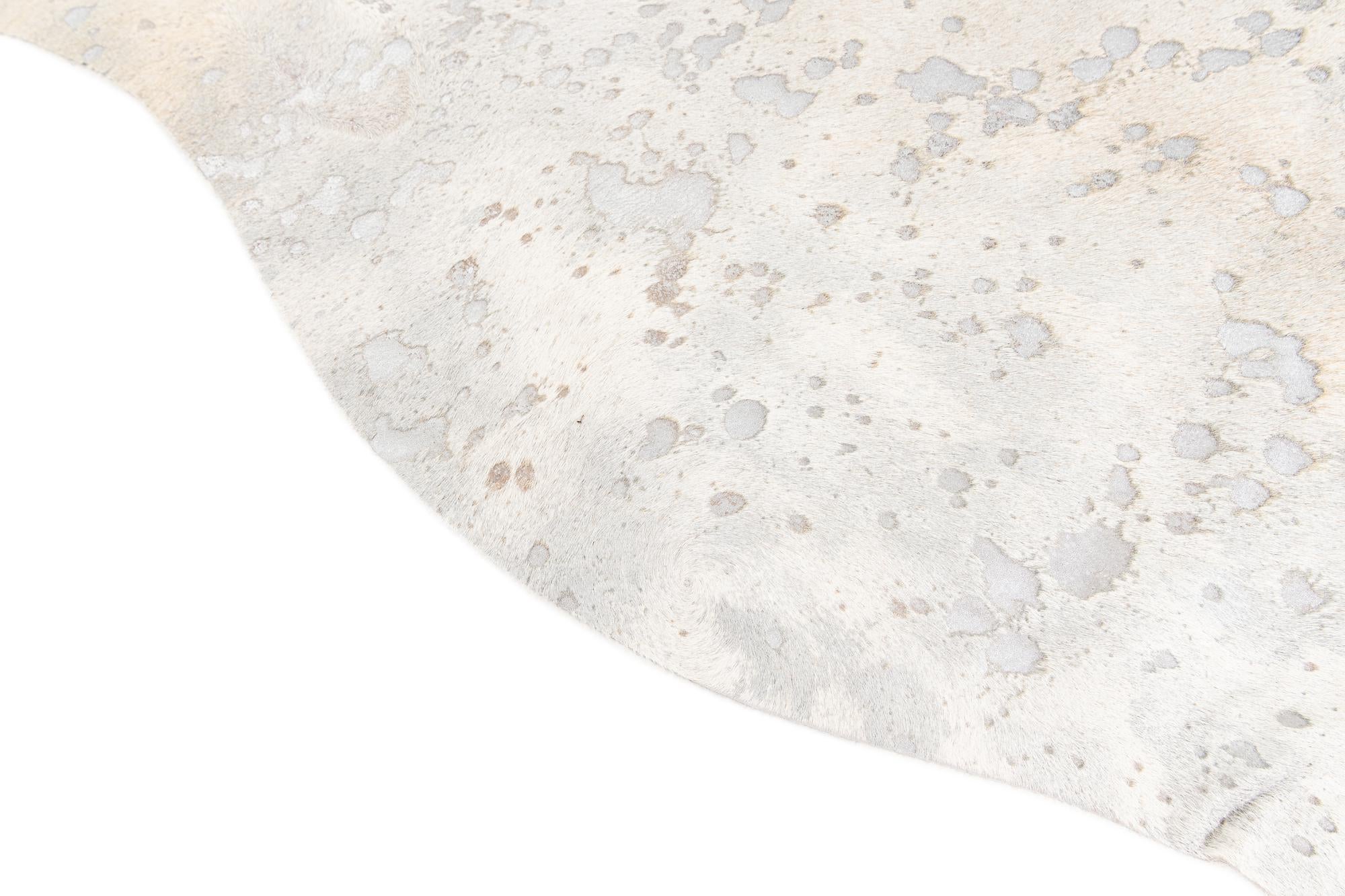 6' 10 x 7' 4 Cowhide Leather Square Rug