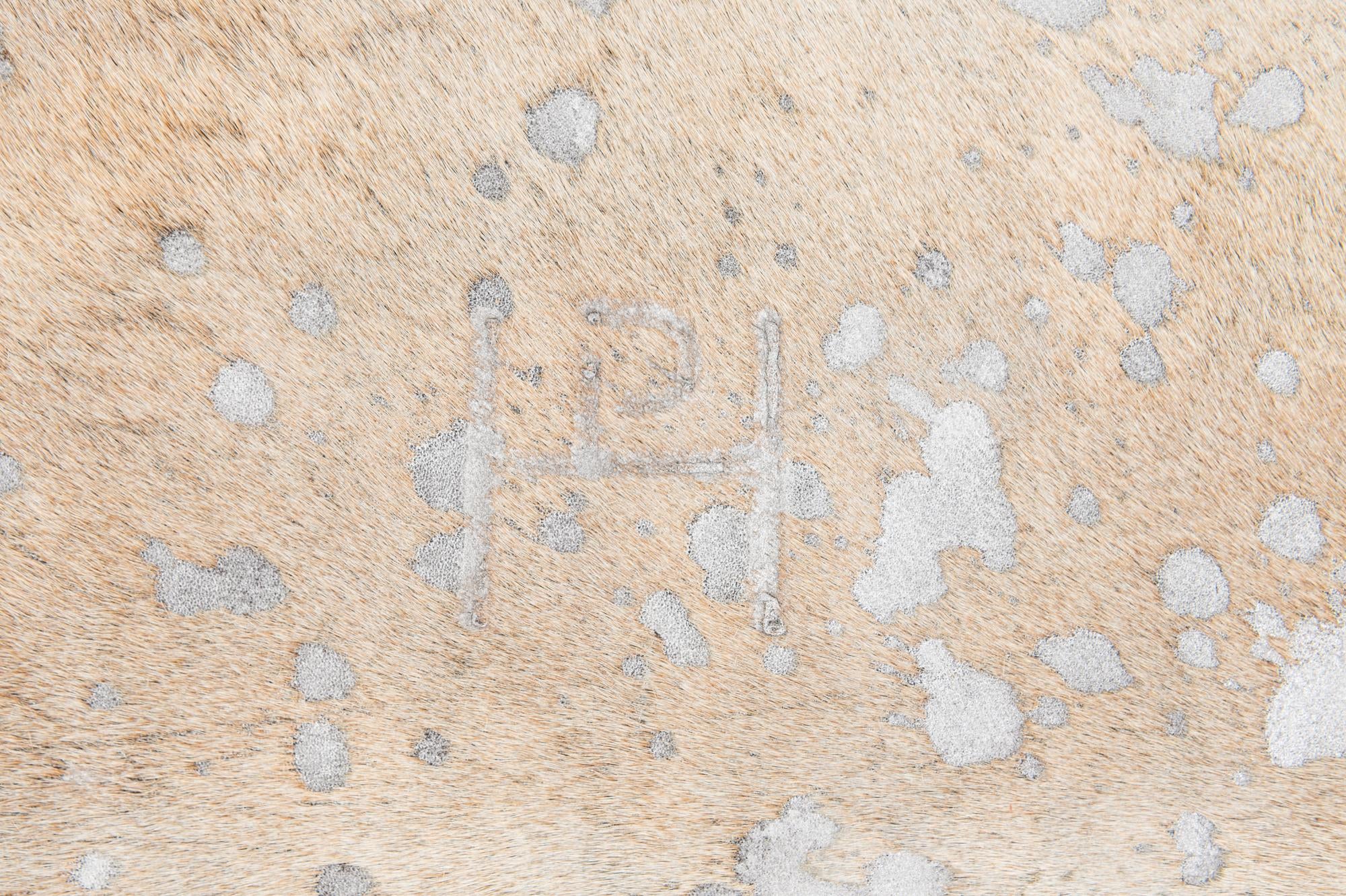 6' 10 x 7' 4 Cowhide Leather Square Rug
