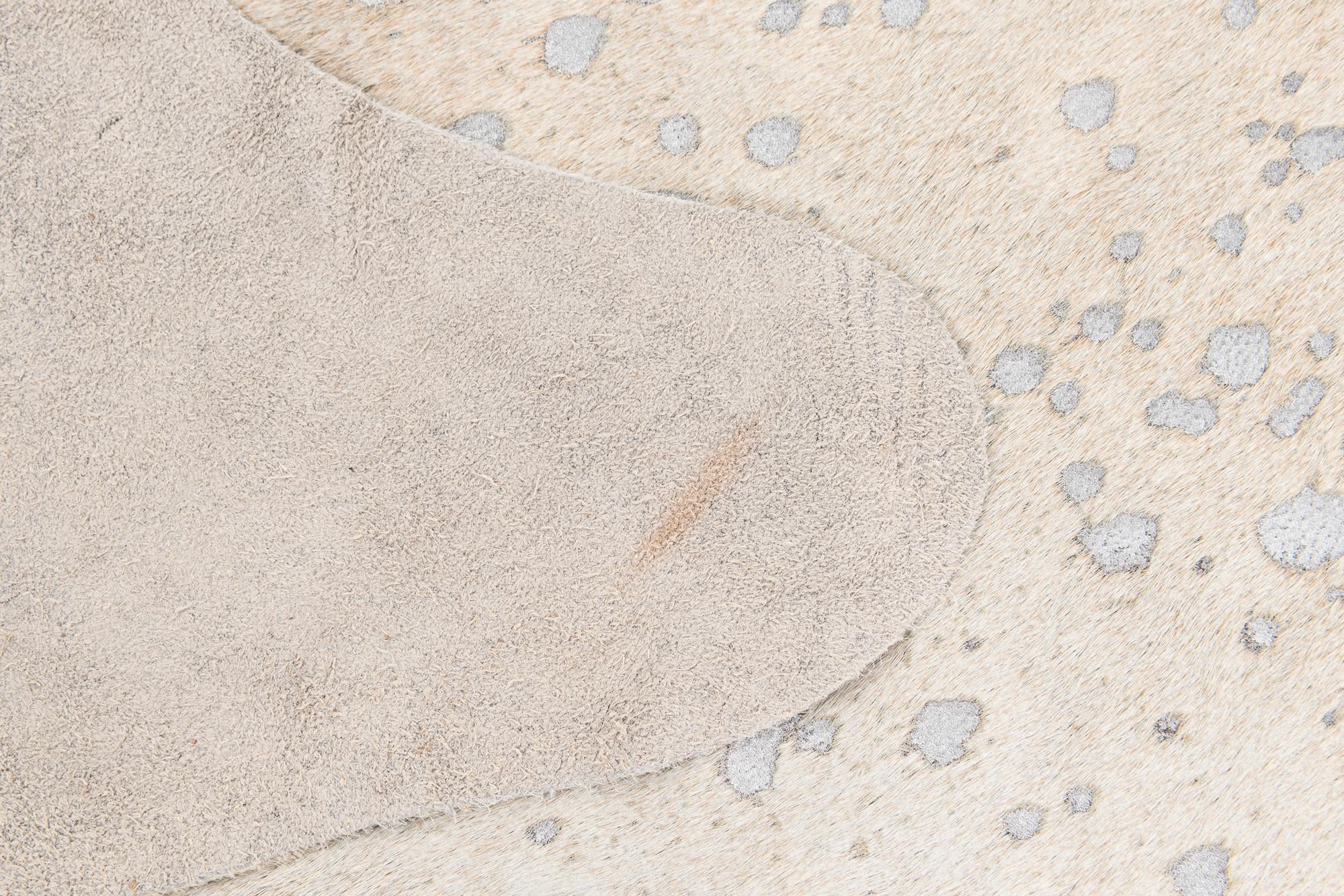 6' 10 x 7' 4 Cowhide Leather Square Rug