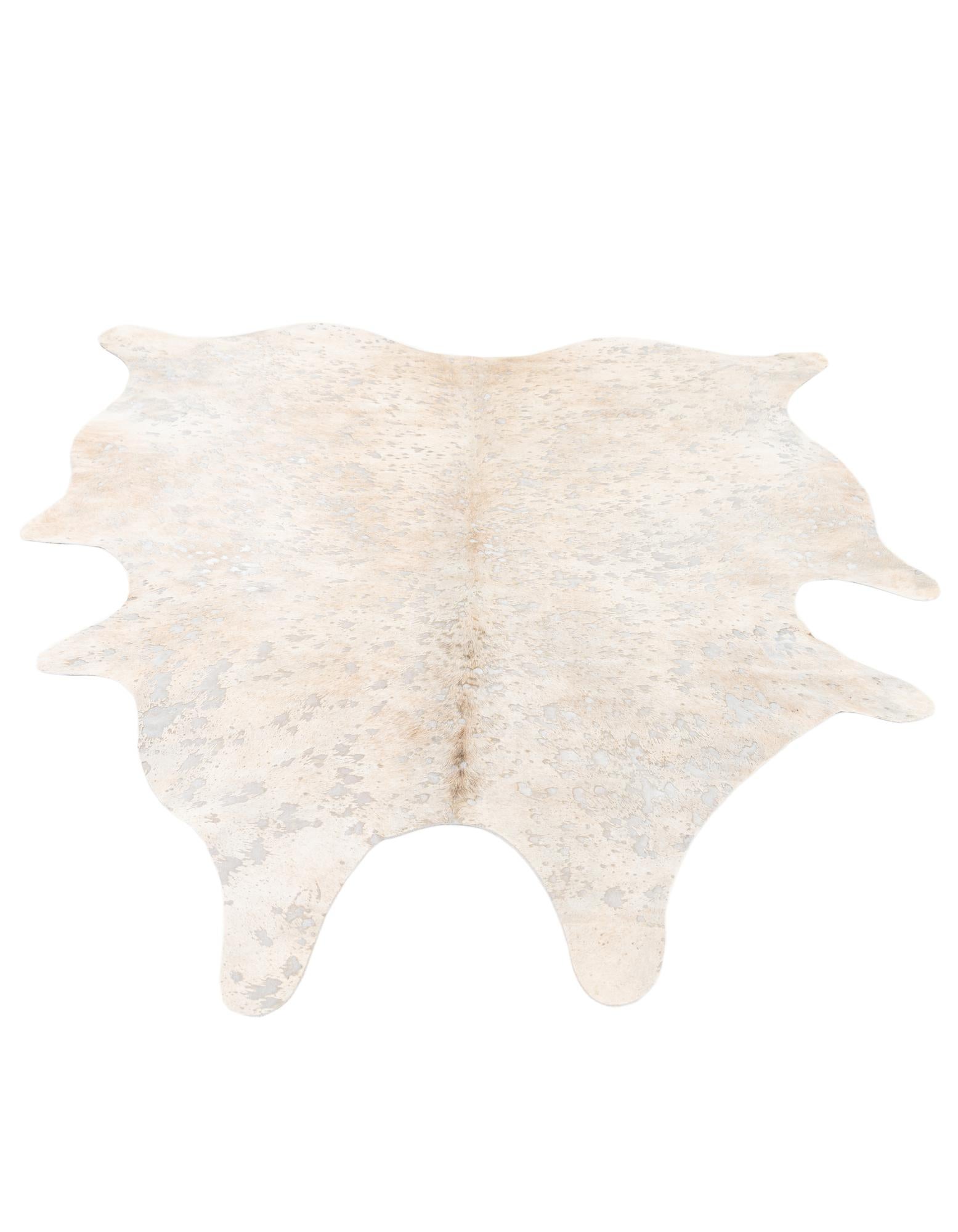 6' 5 x 7' 1 Cowhide Leather Square Rug