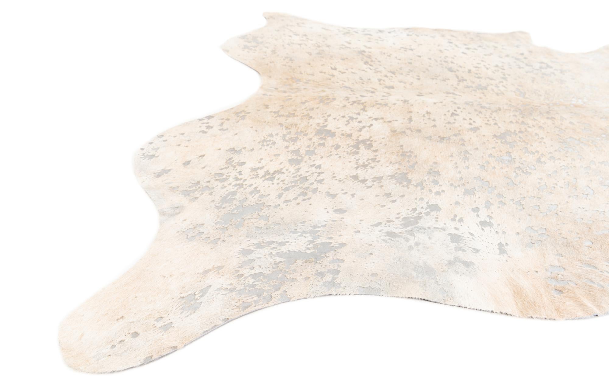 6' 5 x 7' 1 Cowhide Leather Square Rug