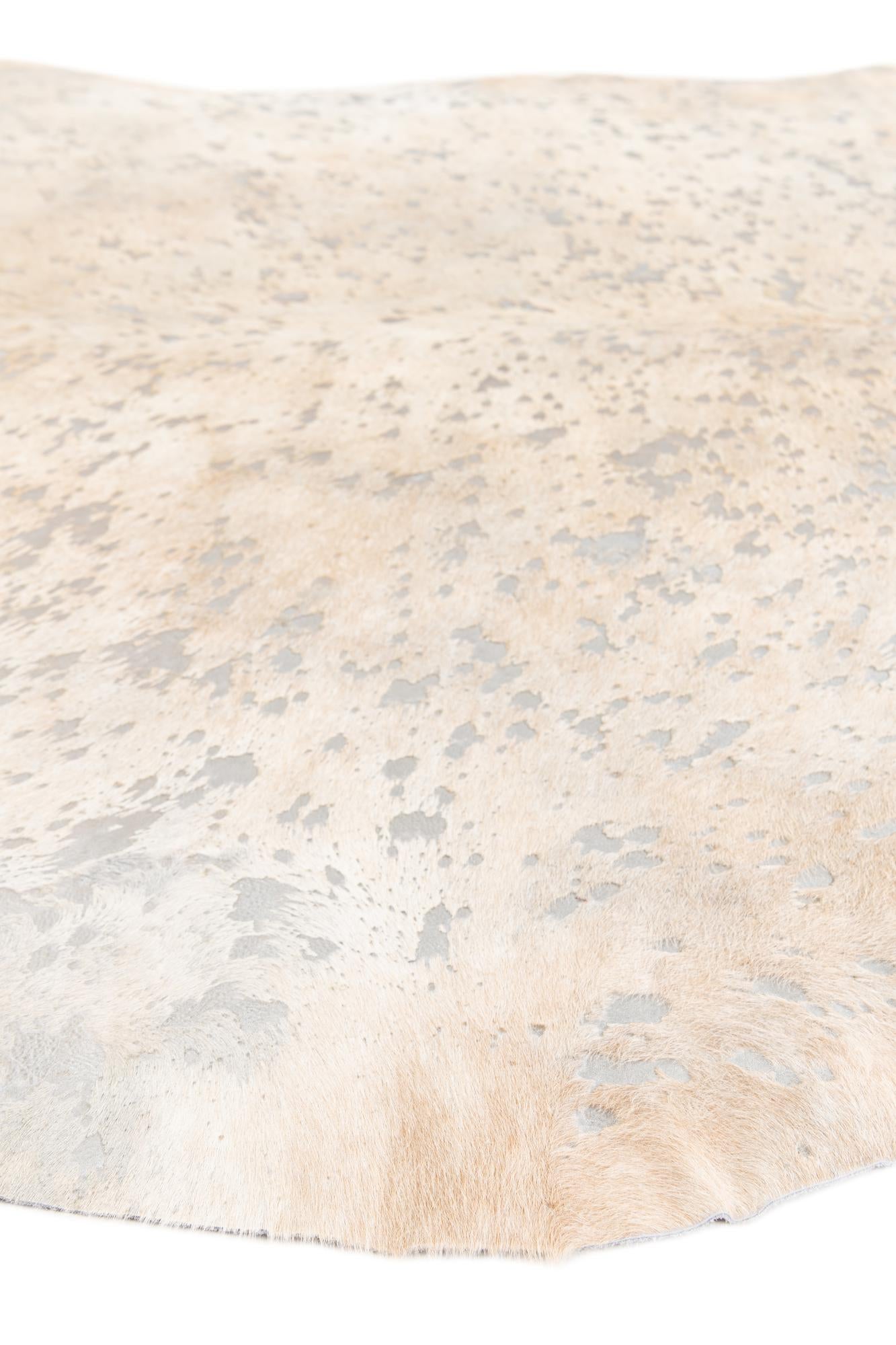 6' 5 x 7' 1 Cowhide Leather Square Rug