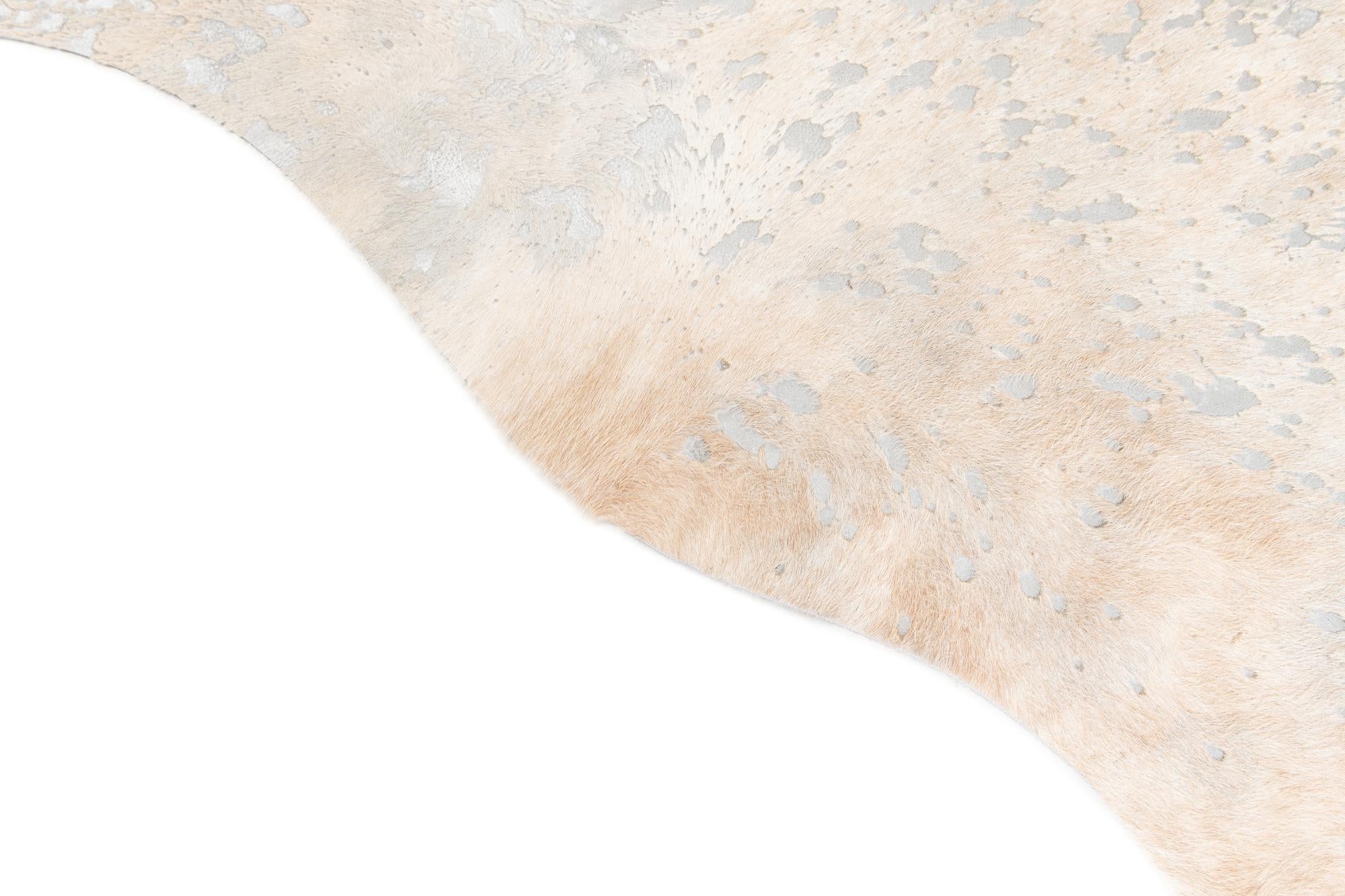 6' 5 x 7' 1 Cowhide Leather Square Rug