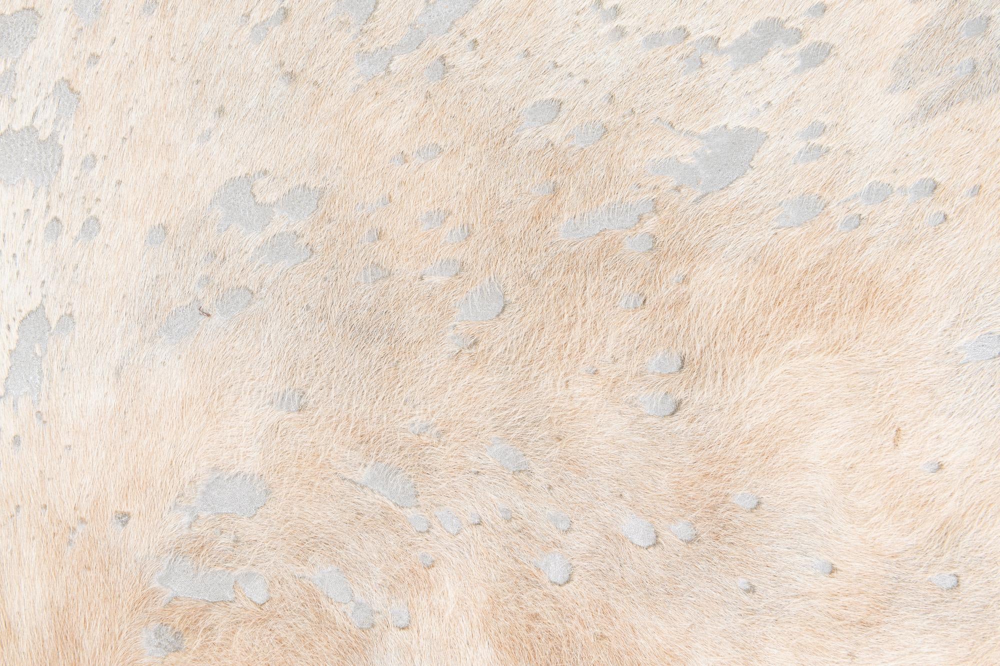 6' 5 x 7' 1 Cowhide Leather Square Rug