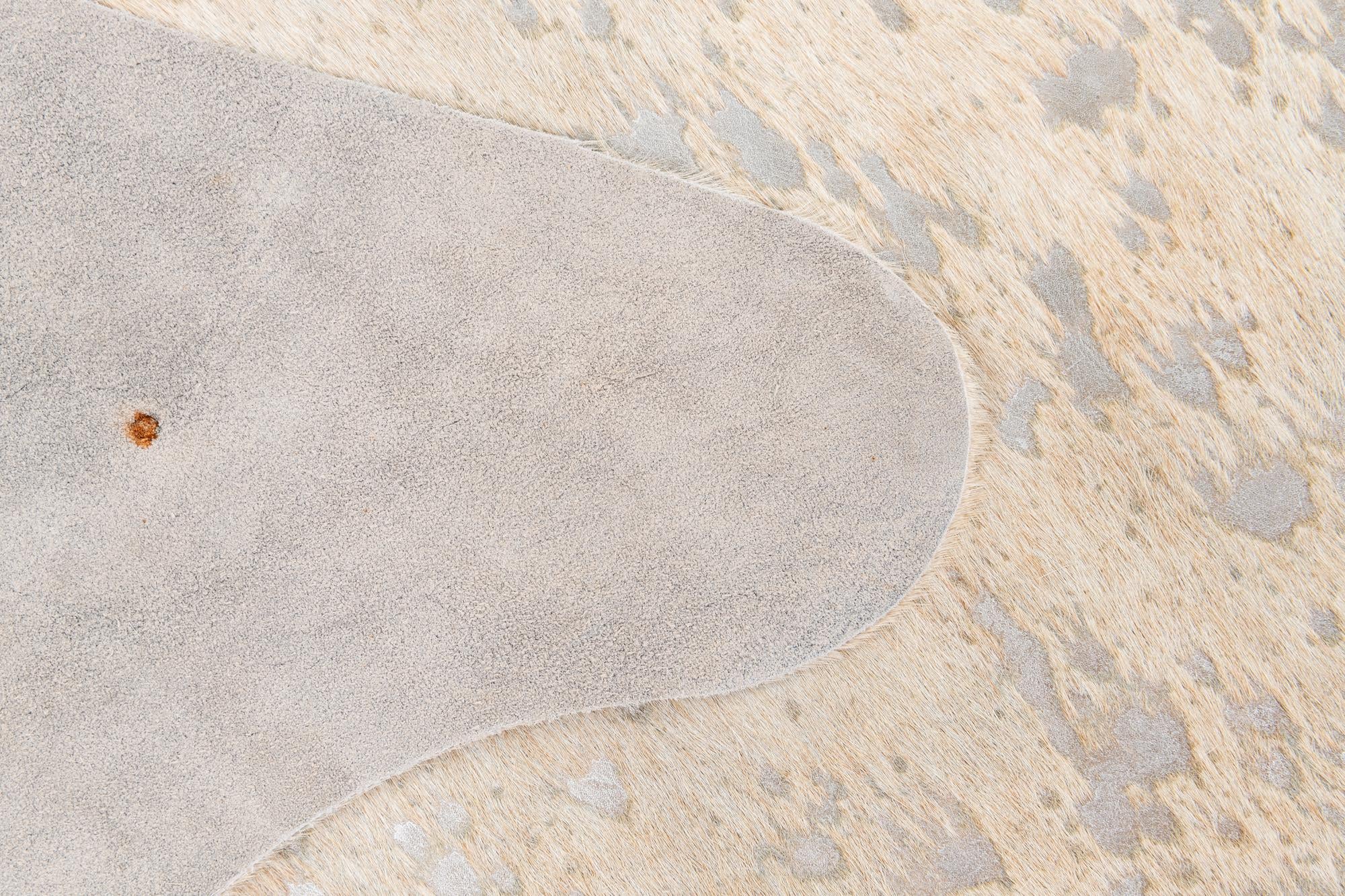 6' 5 x 7' 1 Cowhide Leather Square Rug
