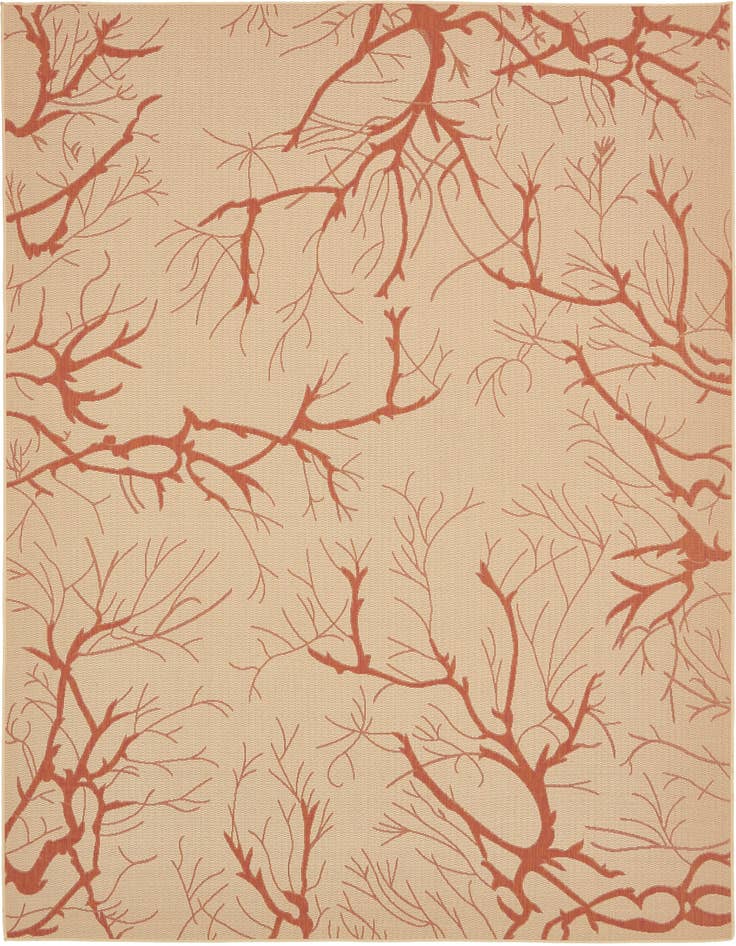 Detail image of 9' x 12' Easy-Clean Botanical Indoor / Outdoor Rug