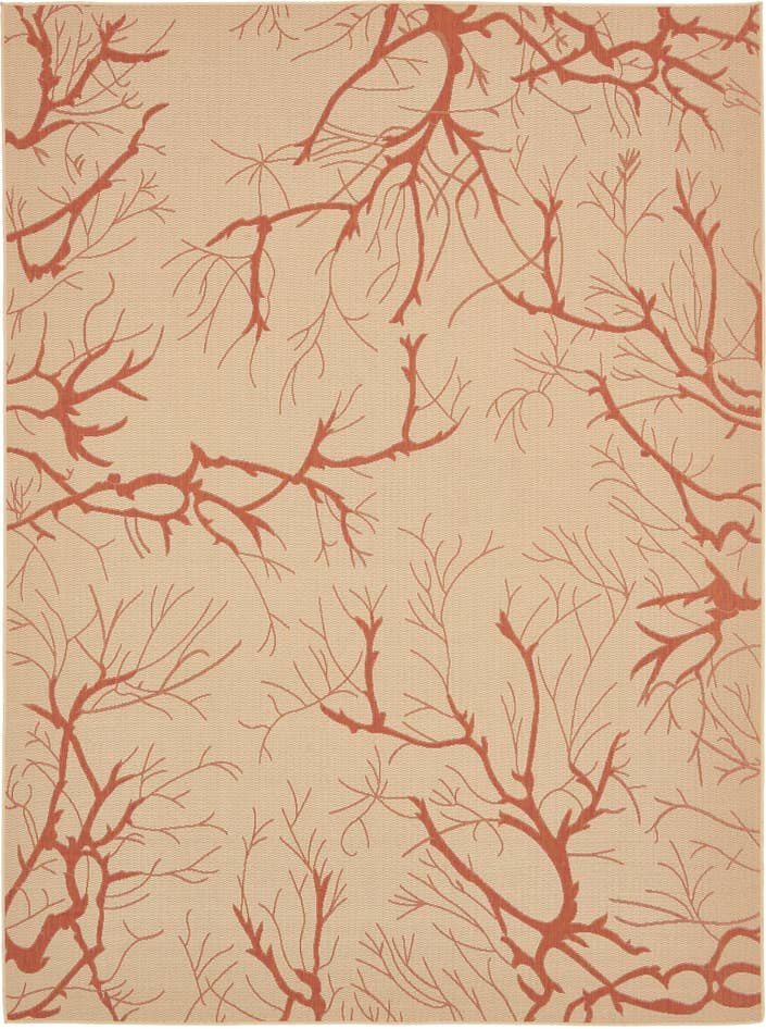 Detail image of 9' x 12' Easy-Clean Botanical Indoor / Outdoor Rug
