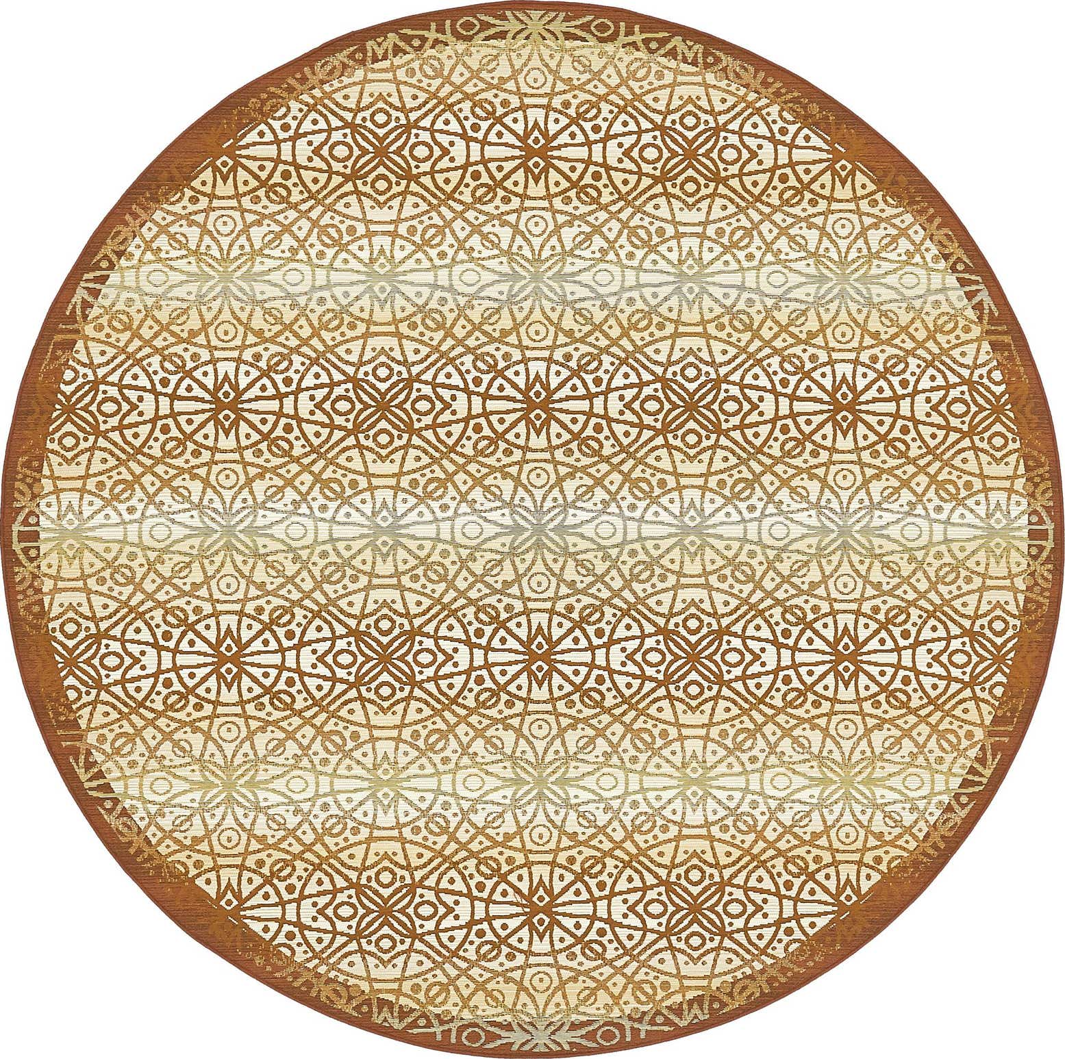 8' x 8' Easy-Clean Lattice Indoor / Outdoor Round Rug