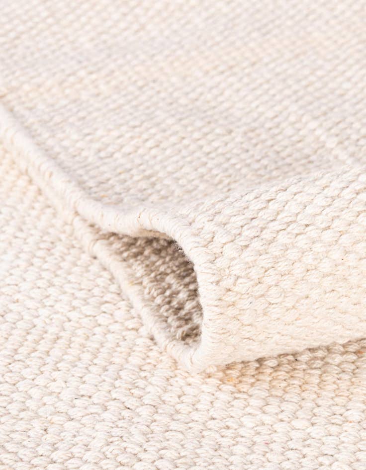 Detail image of Custom Beige and White Hand Woven Chindi Cotton Rug