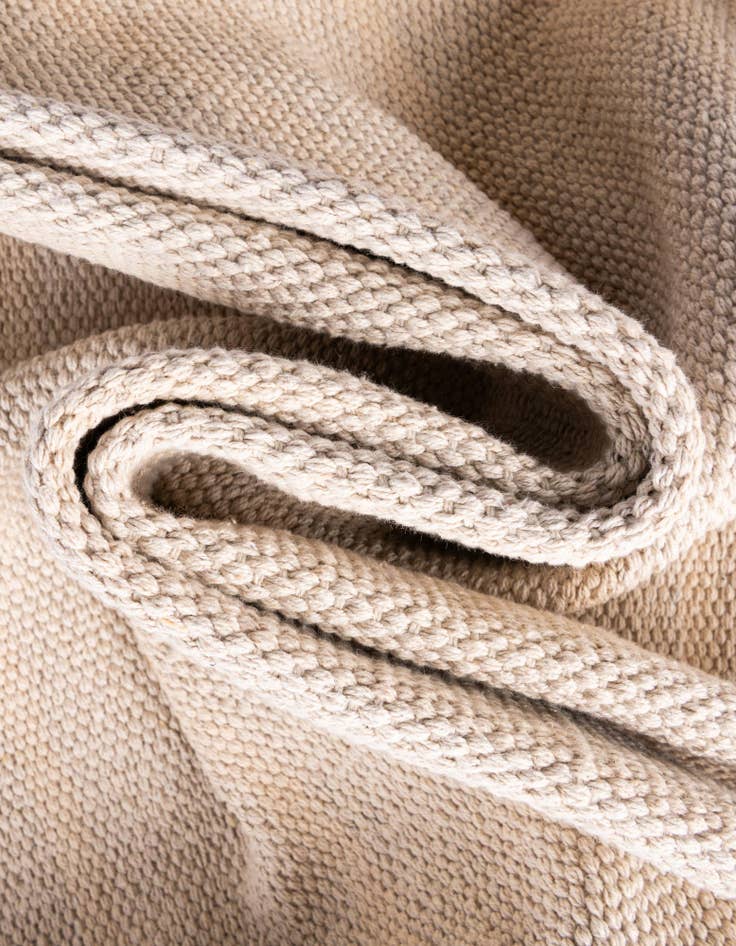 Detail image of Custom Beige and White Hand Woven Chindi Cotton Rug
