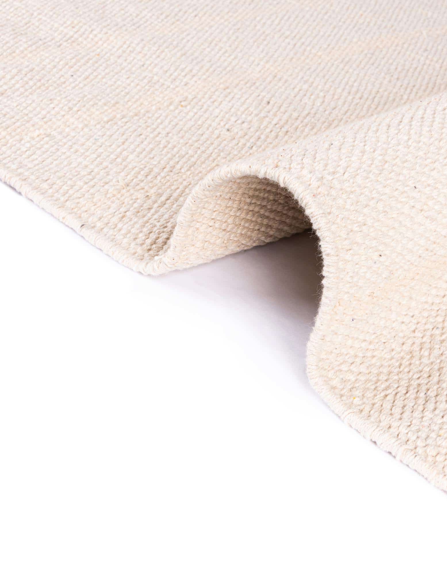 Custom Beige and White Hand Woven Chindi Cotton Rug