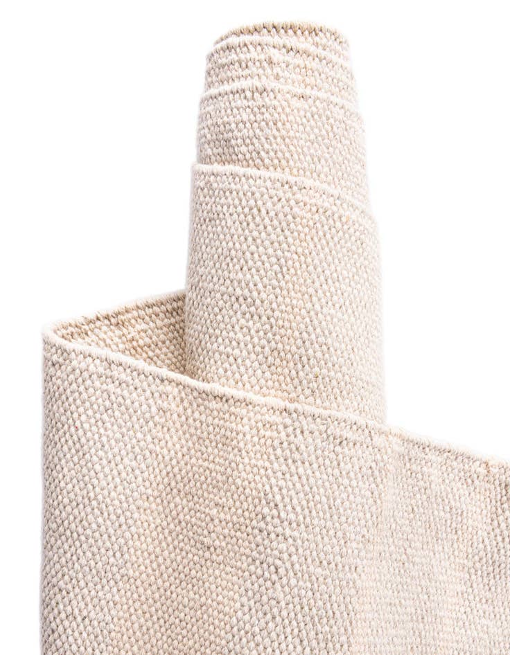 Detail image of Custom Beige and White Hand Woven Chindi Cotton Rug