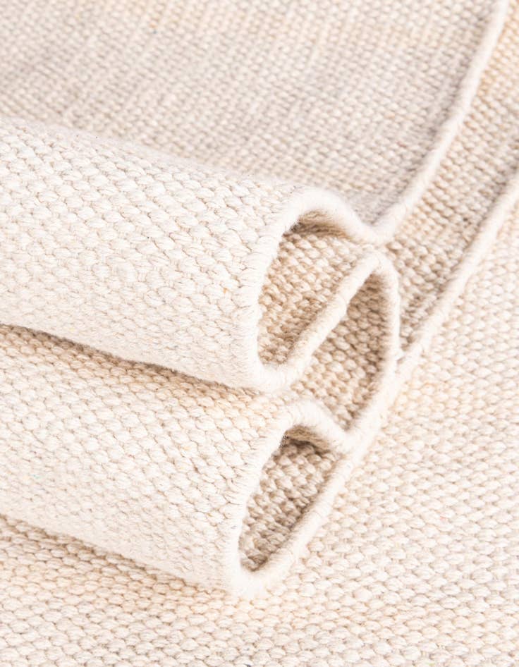 Detail image of Custom Beige and White Hand Woven Chindi Cotton Rug